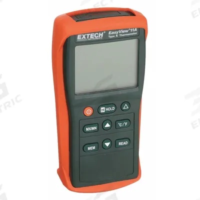 EXTECH Thermocouple Thermometer: -58°F to 1,999°F, For Type K Thermocouple Type - Thermocouple Meters without Data Output