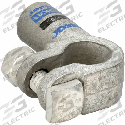 FUSION Battery Terminal: Right Elbow, Solder, 1/0 ga, Black Color, Negative - Right Elbow Alignment