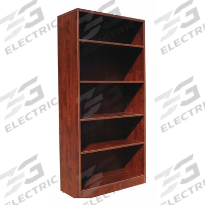 BOSS Bookcase: Mahogany, Wood, 65 in Overall Ht, 32 in Overall Wd, 14 in Overall Dp - Stationary Bookcases