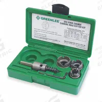 GREENLEE Hole Cutter Kit: 4 Pieces, 1/8 in Max. Cutting Dp, Carbide Tipped, 4 Teeth, 3 Hole Cutters (MPN 655). Key specifications — attr1098245: GREENLEE; attr1098234: Carbide Tipped.