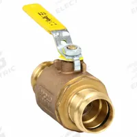 APOLLO Manual Two-Way Ball Valve: 1 1/4 in, Bronze, Straight, Press x Press, Full Port, Two-Piece (MPN 77W10601A). Key specifications — Brand: APOLLO; Handle: Lever.