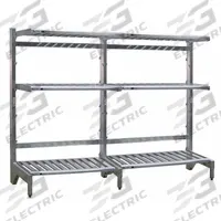 NEW AGE INDUSTRIAL Cantilever Rack: 84 in x 21 in x 72 in, 3 Shelves, 300 lb Shelf Capacity (MPN 99878). Key specifications — Material: Aluminum; Shelf Configuration: Standalone; Brand: NEW AGE INDUSTRIAL.