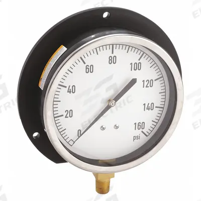APPROVED VENDOR Industrial Pressure Gauge: U-Clamp, 0 psi to 160 psi, 4 1/2 in Dial - U-Clamp Panel-Mount with Copper Wetted Parts