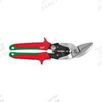 MILWAUKEE Aviation Snip: Right, 10 in Overall Lg, 1 1/2 in Cutting Lg, Steel, TPR, TPR (MPN 48-22-4552). Key specifications — attr308531: TPR; attr308530: Steel; attr308532: TPR; attr308533: No; attr308535: Thin Metal; attr308546: Right; attr324897: MILWAUKEE.