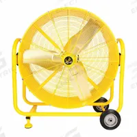 JAN FAN Circulating Fan: 42 in Blade Dia, 120V AC, Mobile, Direct Drive, Steel (MPN JF-DRUM42). Key specifications — Mobility: Mobile; Voltage: 120V AC; Brand: JAN FAN.