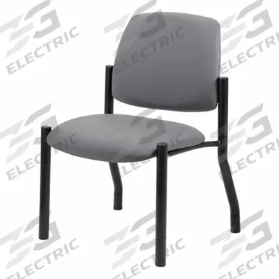 BOSS Frame Chair: Gray, Silver, 0 Casters/Glides, Antimicrobial Material, 22 in Overall Wd - Guest & Side Chairs