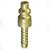 HANSEN Quick Coupler Plug: Hose Barb, 3/8" (MPN 09A). Key specifications — Manufacturer Part Number: 09A; Hose Connection Gender: Male; Hose Connection Size: 3/8 in; Hose Connection Type: Hose Barb; Locking Type: Sleeve; Brand: HANSEN; Color Code: Green.