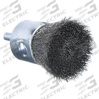 WEILER End Brush: Crimped Stainless Steel, 3/4 in Dia, 0.01 in Fill Dia, 1/4 in Shank (MPN 90189). Key specifications — Brand: WEILER.