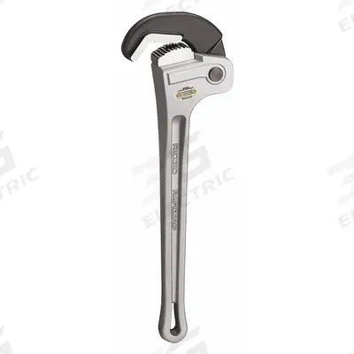RIDGID Heavy-Duty Pipe Wrench: Aluminum, 2 in Jaw Capacity, Serrated, 14 in Overall Lg - Ratcheting Pipe Wrenches