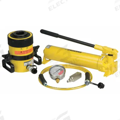 ENERPAC Hollow Hydraulic Ram and Pump Set: 60 ton Cylinder Nominal Capacity - Hollow Ram & Pump Sets
