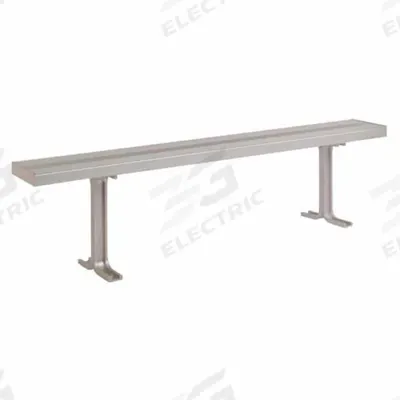 LYON Locker Room Bench: 8 ft x 9 1/2 in x 17 in, Aluminum, Gray - Corrosion-Resistant Aluminum Locker Room Benches