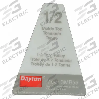 DAYTON Name Plate: For 3MB59 - GGS Material Handling Parts