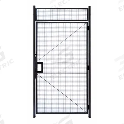WIRECRAFTERS Hinged Door: 8 1/2 ft H x 3 3/8 ft W x 2 in D, Gray - WireCrafters Woven-Wire Partition Components