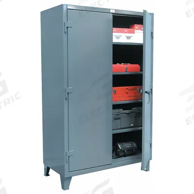 STRONG HOLD Storage Cabinet: 60 in x 24 in x 78 in, Swing Handle & Padlock Hasp - Industrial Shelf Cabinets