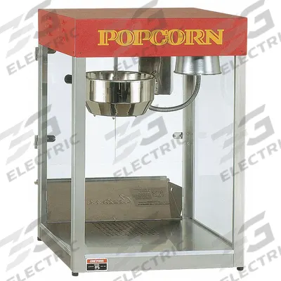 CRETORS Popcorn Maker: 12 oz, Red/Silver, Stainless Steel, 34 1/2 in Overall Ht - Popcorn Makers