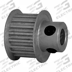 DAYTON Timing Pulley: Curvilinear, Fixed, For 9 mm Belt Wd, 19 Teeth, 3 mm Pitch, Aluminum (MPN 19-3M09-6FA3). Key specifications — Brand: DAYTON; Finish: Clear Anodized; For Belt Series: Powerhouse®.