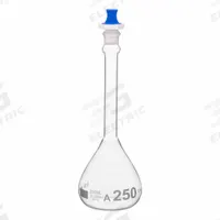 QORPAK Volumetric Flasks: 250 mL, Gray, Round, A, Includes Closure, 16 Compatible with Stopper Size (MPN 278393). Key specifications — Shape: Round; Body Color: Gray; Brand: QORPAK; Compatible with Stopper Size: 16; USP Specification: Type I.