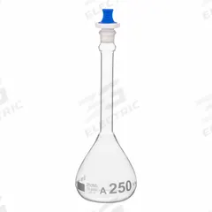 QORPAK Volumetric Flasks: 250 mL, Gray, Round, A, Includes Closure, 16 Compatible with Stopper Size (MPN 278393). Key specifications — Shape: Round; Body Color: Gray; Brand: QORPAK; Compatible with Stopper Size: 16; USP Specification: Type I.
