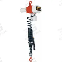 HARRINGTON Electric Chain Hoist: H2 - Light Duty, 120V AC, Hook Mounted - No Trolley, 2 Speeds (MPN ED525DA-6). Key specifications — Brand: HARRINGTON; Includes: Chain Container; Operating Voltage: 120V AC; Headroom Clearance: 37 in.
