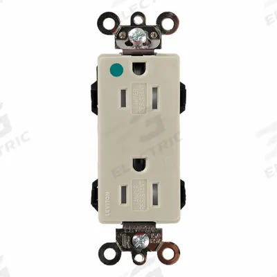 LEVITON Decora: Hospital Grade, Duplex, 5-15R, Ivory, 125V AC, 15 A - General Purpose Receptacles