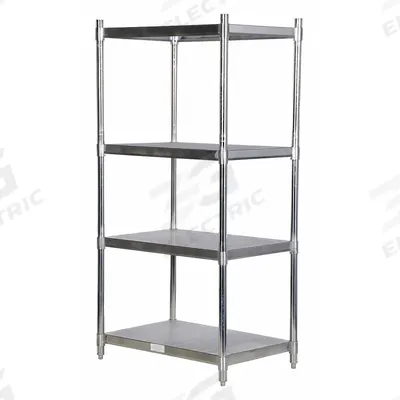 VESTIL Metal Shelving: 72 in x 36 in x 24 in, Solid Shelf, 600 lb Load Capacity per Shelf - Stainless Steel Open Metal Shelving
