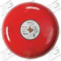 EDWARDS SIGNALING Fire Bell: 24V DC, Bell Sound, Red, Bell, 3 3/8 in Overall Dp, 8 in Overall Wd (MPN 439D-8AW-R). Key specifications — Brand: EDWARDS SIGNALING; Manufacturer Part Number: 439D-8AW-R; Operating Voltage: 24V DC; Color: Red.