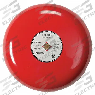 EDWARDS SIGNALING Fire Bell: 24V DC, Bell Sound, Red, Bell, 3 3/8 in Overall Dp - Fire Alarm Bells