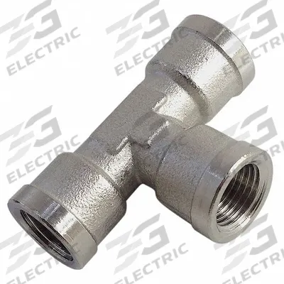 LEGRIS Metal Pipe Tee: Tee, 1 in x 1 in x 1 in, Nickel-Plated Brass, 870 psi - Threaded Medium-Pressure Pipe Fittings