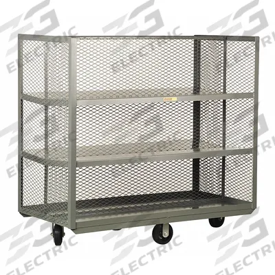 LITTLE GIANT Stock Truck: 1,600 lb, 4-Sided Lipped Lip - Partitioned Dual-Side-Access Mesh-Wall Stock Trucks