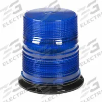 GROTE Flashing Beacon: Flashing Beacon, Blue, 6 3/8 in Overall Wd, 6 11/16 in Overall Ht, LED (MPN 78065). Key specifications — Operating Voltage: 12 to 24V DC; Number of Flash Patterns: 26; Electrical Connection: Blunt Cut Wires; Mount Type: Pipe; Brand: GROTE; Shape: Round; Lighting SAE Class Rating: SAE Class 2.
