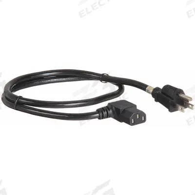 APPROVED VENDOR Power Cord: 3 ft Lg, 3/16, 5-15P Plug, C13 Receptacle, SJT, PVC - Electronic Equipment Power Cords