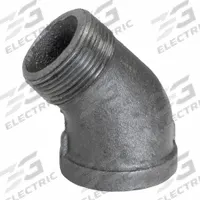 Metal Pipe Elbow: 1 1/4 in x 1 1/4 in, Threaded x Threaded, Class 150, 150 psi, 45° Elbow (MPN ZUSA-PF-23211). Key specifications — Brand: USA INDUSTRIALS; Maximum Operating Pressure: 150 psi; Thread Sealant Type: PTFE.