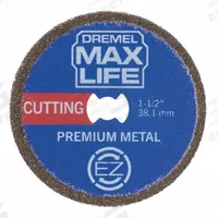 DREMEL Cutting Wheel: 1 1/2 in Wheel Dia, 0.4 in Wheel Thick, Cubic Boron Nitride, EZ Lock, Mounted (MPN EZ506HP). Key specifications — attr1097403: Cubic Boron Nitride; attr1097412: DREMEL.