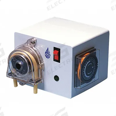 MEC-O-MATIC Peristaltic Chemical Metering Pump: 115V AC, 1/60 hp HP - Timer Activated Peristaltic Chemical Dosing Pumps