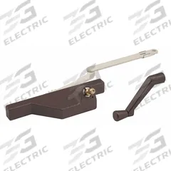 TRUE HARDWARE Window Operator: Crank, Handle Included, Right-Hand, Sash, Brown, 5 1/2 in Base Lg (MPN TH 23090). Key specifications — Brand: TRUE HARDWARE; For Use With: Casement Windows; Finish: Bronze Coated; Color: Brown; Handing Orientation: Right-Hand; Handle Type: Crank; Mounting Location: Sash; Product Type: Window Operator.