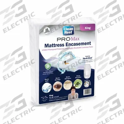 CLEANREST Mattress/Box Spring Protector: King, 80 in Overall Lg, 78 in Overall Wd - Mattress Encasements
