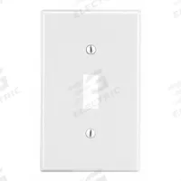 HUBBELL Wall Plate: Toggle, 1 Gang, White, Midsize Size (MPN PJ1W). Key specifications — Brand: HUBBELL; Material: Polycarbonate.