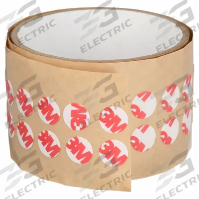 3M Film Tape: Disc, 1 1/2 in Pre-Cut Dia, 8.3 mil Thick, Acrylic, Polyester Film - Double-Sided Film Tape Discs