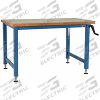 BENCHPRO Workbench: Adj Ht, Butcher Block, 72 in x 36 in, 1,000 lb Overall Load Capacity, Blue (MPN AMW3672). Key specifications — Brand: BENCHPRO.