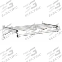 GLARO Wall-Mount Garment Rod: Rod Design (No ) Hooks, 7 in Overall Ht, 24 in Overall Wd, Aluminum (MPN 501-24SA). Key specifications — Color: Silver; Finish: Satin; Material: Aluminum.