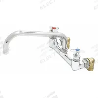 T&S BRASS Low Arc Laundry Sink Faucet: Wall, Centerset, Brass, Chrome, 44.27 gpm Flow Rate (MPN B-0290). Key specifications — Color/Finish: Chrome.