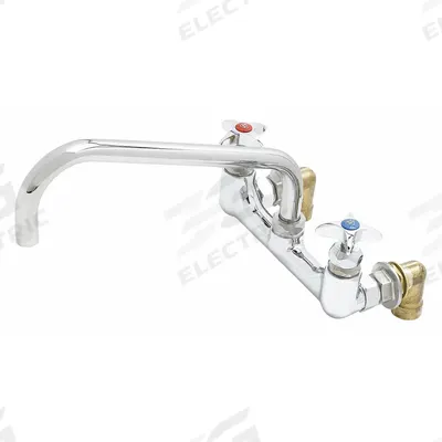 T&S BRASS Low Arc Laundry Sink Faucet: Wall, Centerset, Brass, Chrome - Widespread Utility Faucets