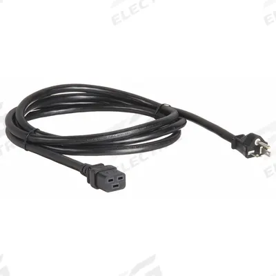 APC BY SCHNEIDER ELECTRIC Power Cord: 8 1/4 ft Lg, 3/12, 5-20P Plug, C19 Receptacle, SJT - Electronic Equipment Power Cords