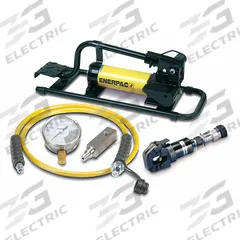 ENERPAC Hydraulic Cutterhead Set: Foot Pump, Guillotine Head, 10,000 psi, STC (MPN STC750FP). Key specifications — attr653264: 1/2 in Rebar; attr666409: Foot Pump; attr653285: STC; attr653276: Self-Contained Hydraulic Cutter Set; attr653265: .63 Steel Wire Rope; attr653250: ENERPAC; attr653253: EHS Guy Strand.