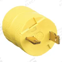 HUBBELL Straight Blade Plug: 2-20P, 250V AC, 20 A, 2 Pole, 2 Blade, Yellow (MPN HBL9758VY)
