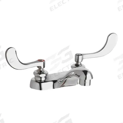 CHICAGO FAUCETS Low Arc Bathroom Faucet: 802, Cast Brass, Polished Chrome Finish - Centerset Handle Bathroom Faucets