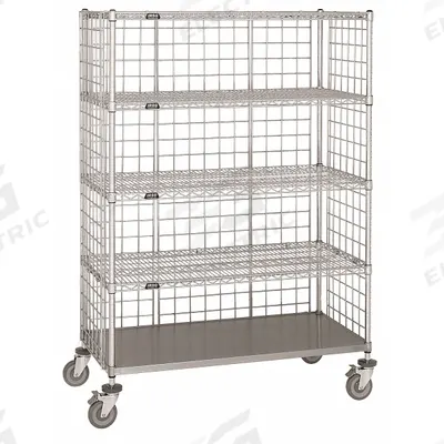 APPROVED VENDOR Stock Cart: 1,000 lb, Overall Dim. 24 in L x 60 in W x 69 in H, Adj - Single-Side-Access with Solid & Wire Shelves