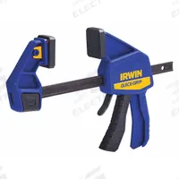 IRWIN Bar Clamp: Flat, 6 in Max Jaw Opening, 7 7/8 in to 13 3/8 in, 3 1/4 in Throat Dp, One Handed (MPN 1964717). Key specifications — attr663922: IRWIN.