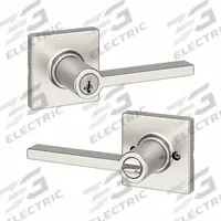 KWIKSET Door Lever Lockset: Office Lever Locksets, Nickel, ADA Compliant (MPN 405CSL-SQT-15-SMT-6AL-RCS). Key specifications — attr1024149: Not Ligature-Resistant; attr1011488: KWIKSET; attr1011524: No Message; attr1011506: Rose; attr1011485: Yes; attr1059461: Satin Nickel-Plated : Zinc.