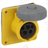 HUBBELL Pin and Sleeve Receptacle: Yellow, 125V AC, Single Phase, 20 A, 2 Pole, 3 Wire (MPN HBL320R4W). Key specifications — Brand: HUBBELL.